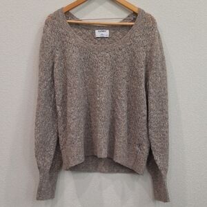 Old Navy Taupe Pointelle

 Scoop-Neck Pullover Sweater